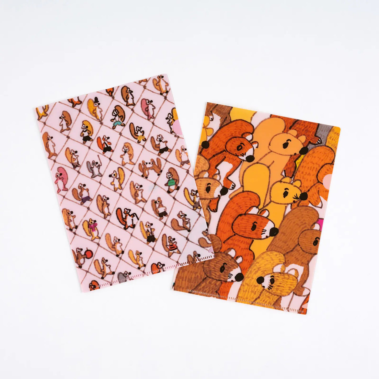 PRE-ORDER 100%ORANGE: Hobonichi Folder Set of 2 for A5 Size (Squirrel Squadron) , 2026 Hobonichi Accessories