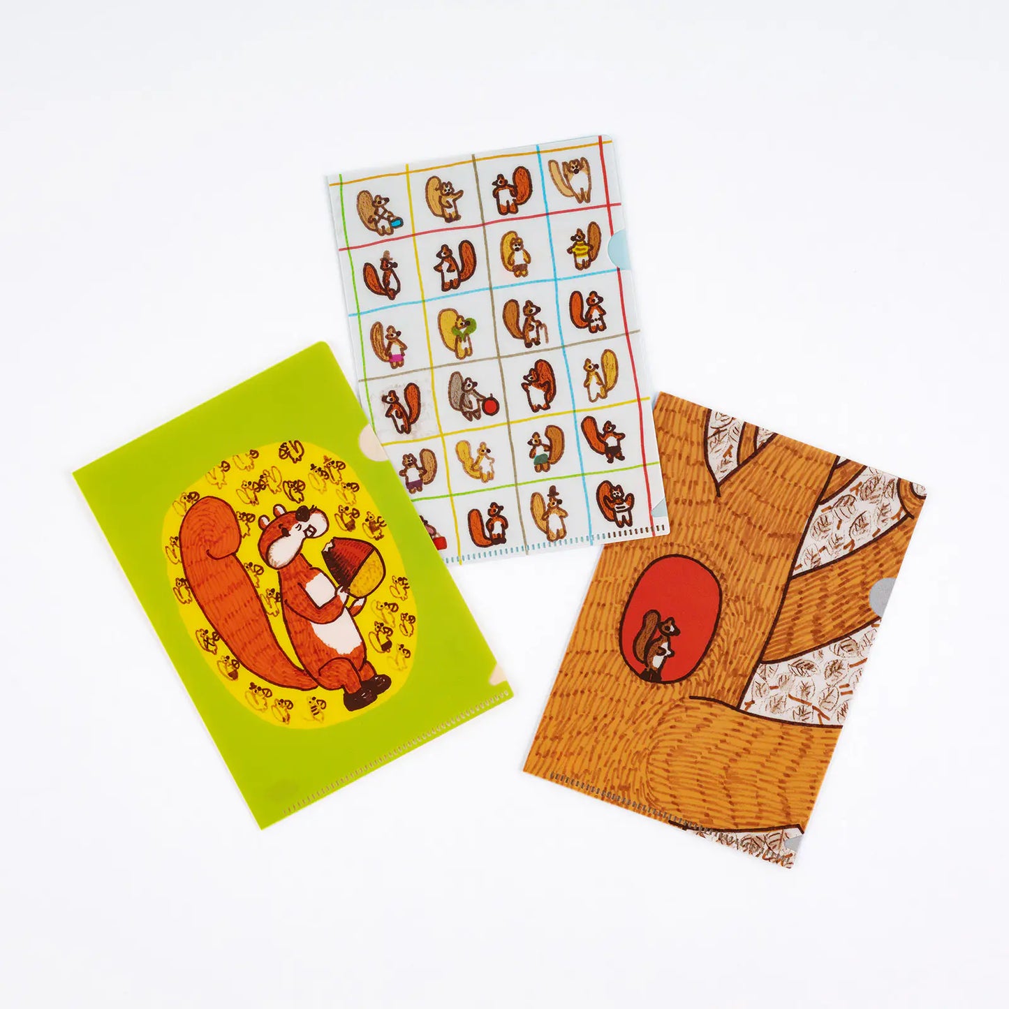 PRE-ORDER 100%ORANGE: Hobonichi Folder Set of 3 for A6 Size (Squirrel’s Moving Day) , 2026 Hobonichi Accessories