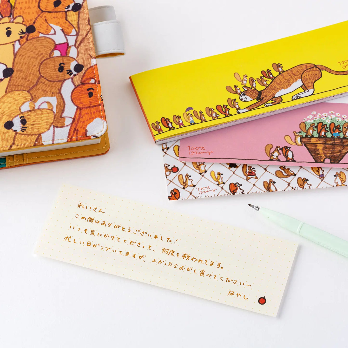PRE-ORDER 100%ORANGE: Letter Set (Squirrel’s Moving Day) , 2026 Hobonichi Accessories