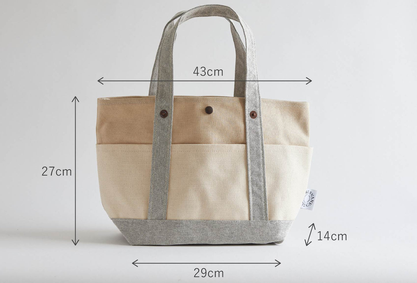 Kurashiki Hampu Canvas Tote Bag - Beige -, Japanese canvas tote bag