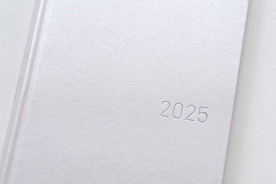 Sale! Hobonichi Techo 2025 Paper Series: Platinum White Weeks Hardcover Book / Weekly Horizontal / January start / Monday start - English Edition