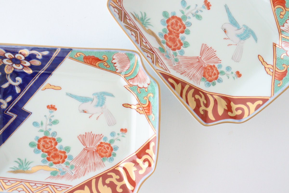 Hasami Yaki(ware) Plate 16 cm (6.3 inches) - Peony and Bird