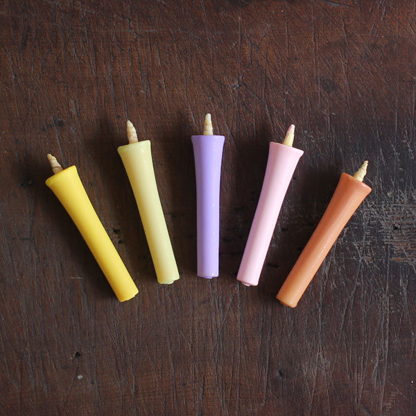 DAIYO Colorful Rice Wax Candles 5 pcs Set - Flower Color -, Japanese Wa-Rousoku (Japanese candle)