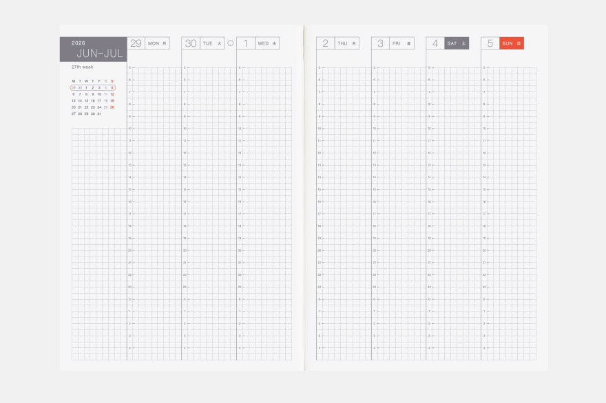 PRE-ORDER Hobonichi Techo 2026 English Cousin Book 2026 (January Start) A5 Size / Daily / Jan start / Mon start - English Edition