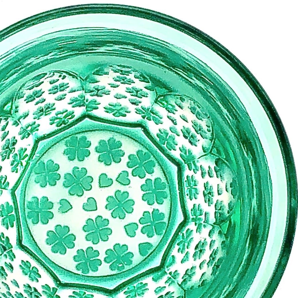 Edo Kiriko Glass Tumbler - Clover (Green × Pink)