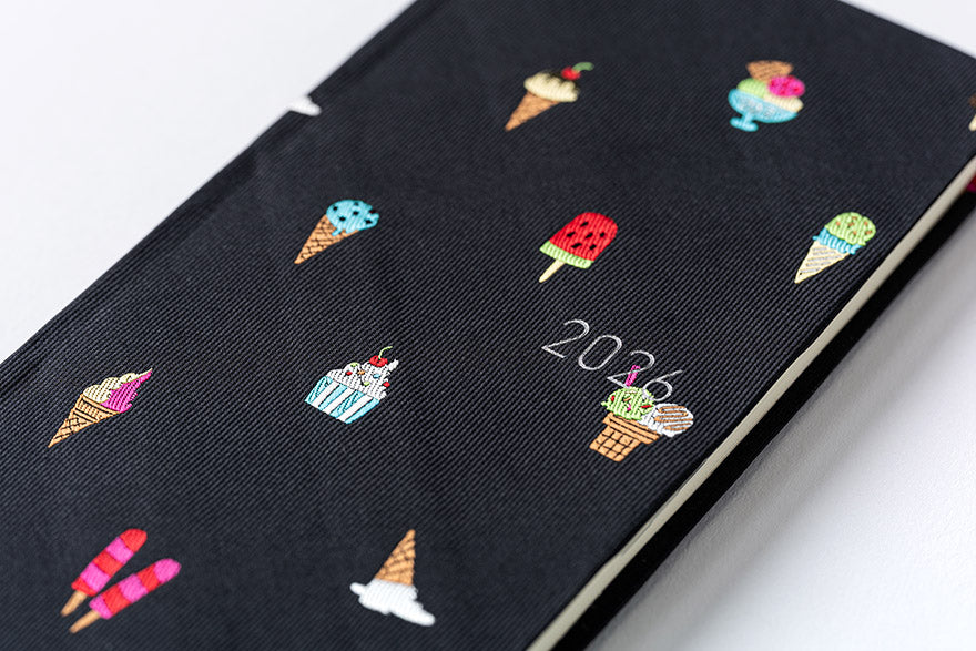 PRE-ORDER Hobonichi Techo 2026 Bow & Tie: Happy Ice Cream Weeks Hardcover Book / Weekly Horizontal / Jan start / Mon start - English Edition