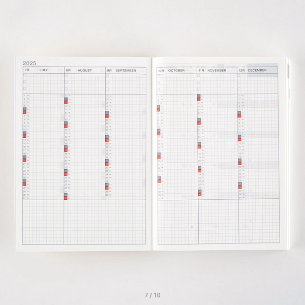 Hobonichi Techo 2025 English Cousin Book (January Start) A5 Size / Daily / Jan start / Mon start