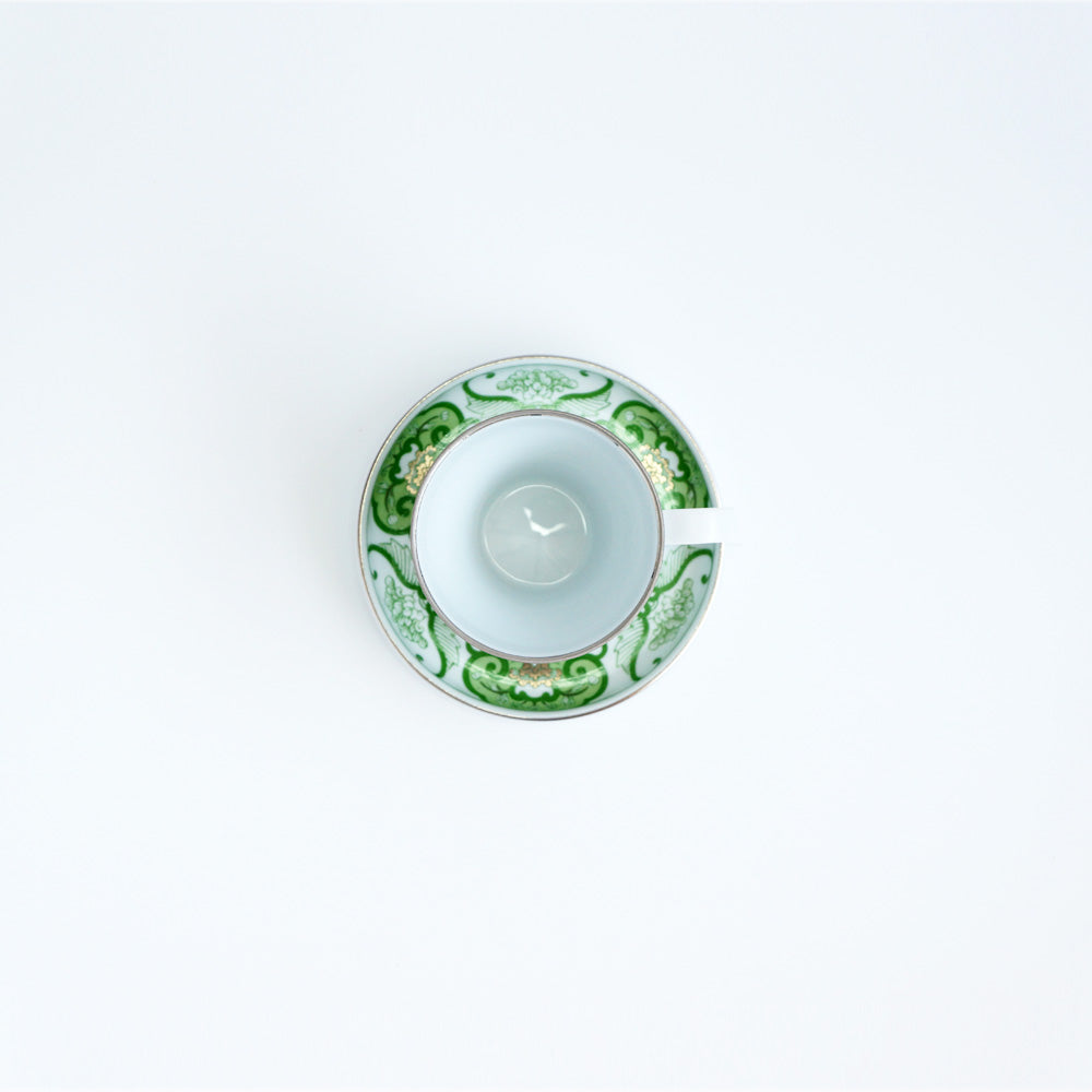 Arita Yaki(ware) Tea Coffee Mug Cup and Saucer Set - Japanese Tea Green
