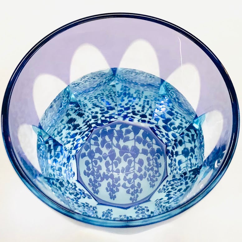 Edo Kiriko Glass Tumbler - Wisteria (Purple × Light Blue)