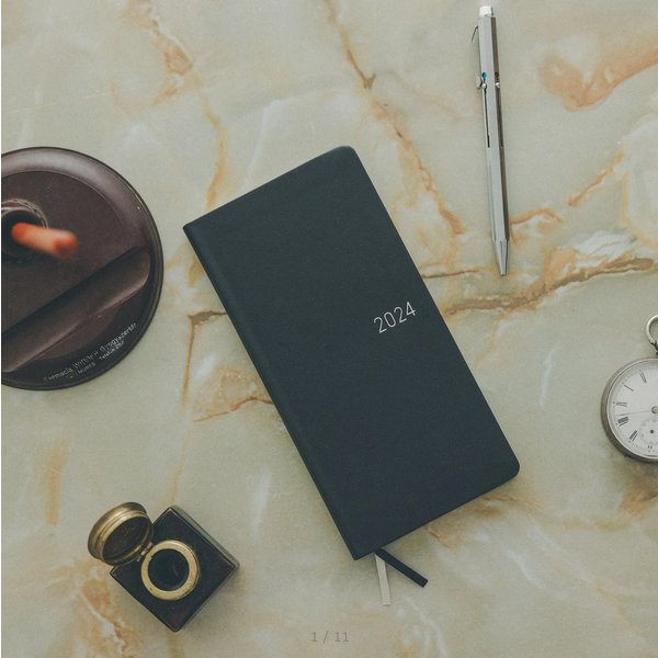 Sale! 2024 Hobonichi Techo Leather: Classical Navy Weeks Hardcover Book - English Edition