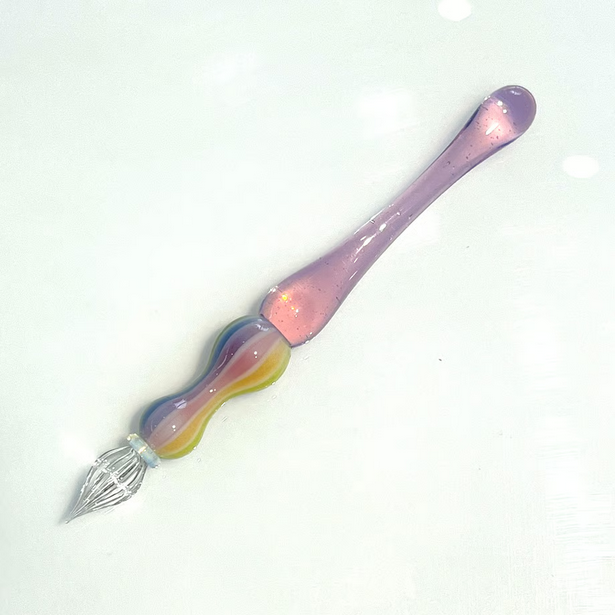 Japanese Glass Dip Pen - Rainbow / Rose Pink - , Gifts for Writers