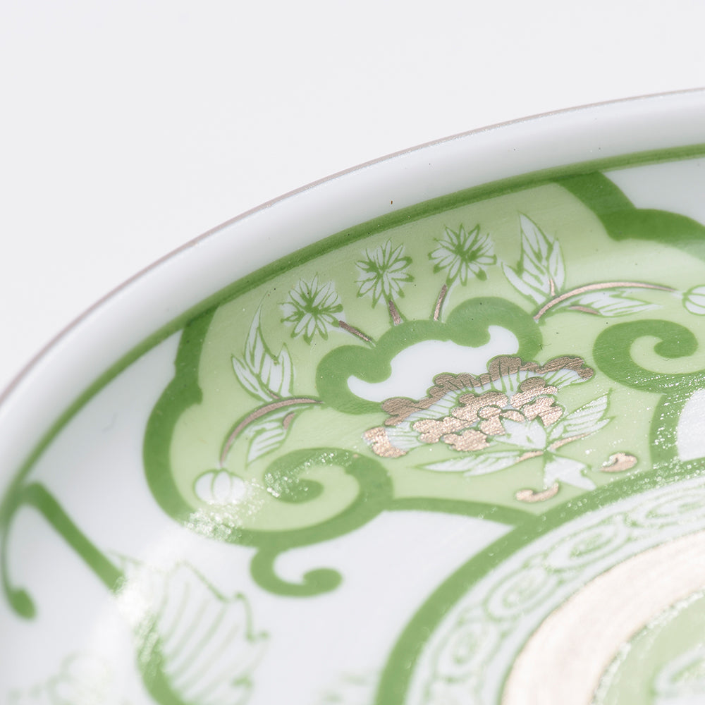 Arita Yaki(ware) Small Plate 13.5 cm (5.3 inches) - Japanese Tea Green