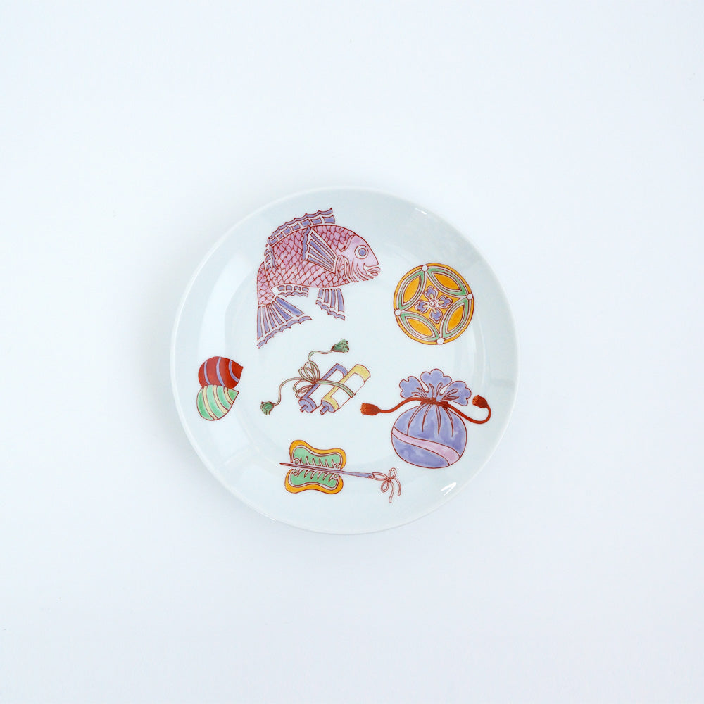 Arita Yaki(ware) Plate 18 cm (7.1 inches) - Japanese Good Luck Charm