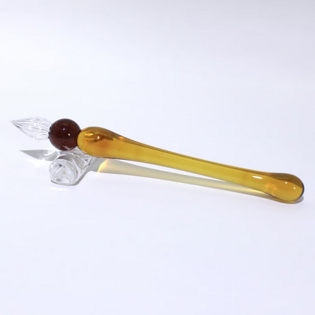 Japanese Glass Dip Pen - Short / Honey - , Gifts for Writers