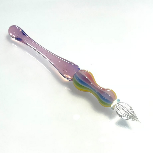 Japanese Glass Dip Pen - Rainbow / Rose Pink - , Gifts for Writers
