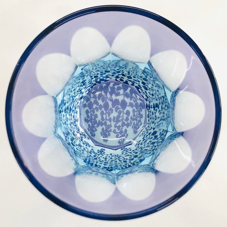 Edo Kiriko Glass Tumbler - Wisteria (Purple × Light Blue)