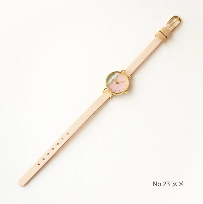 Women's Wristwatch - Fringed Pink Color, Japanese handmade wrist watch