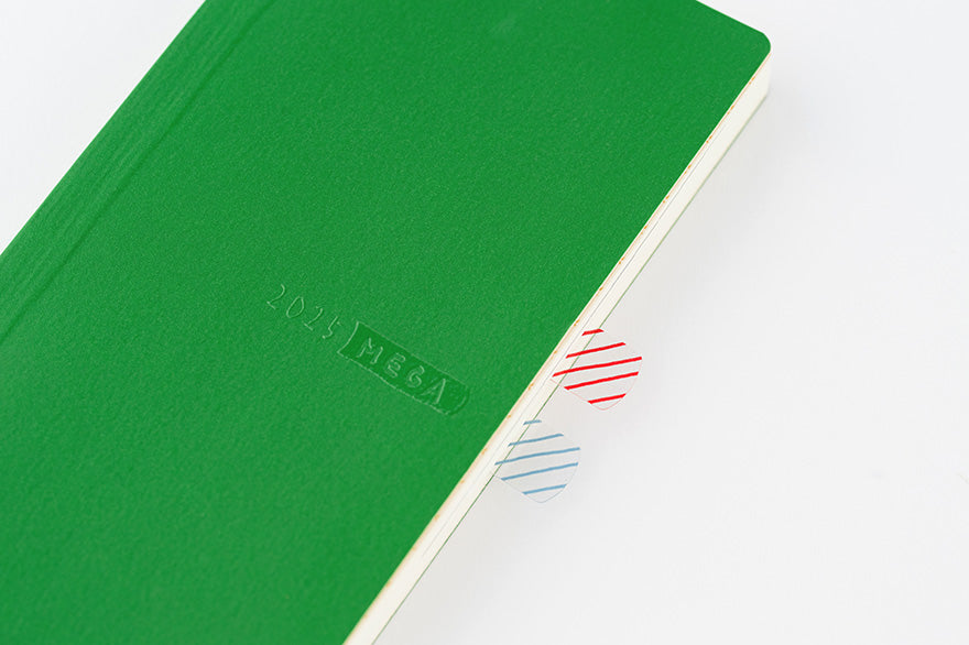 Hobonichi Weeks MEGA, Hobonichi Techo 2025 Sneaker: Leaf Green Weeks Mega Softcover Book / Weekly Horizontal / January start / Monday start - English Edition