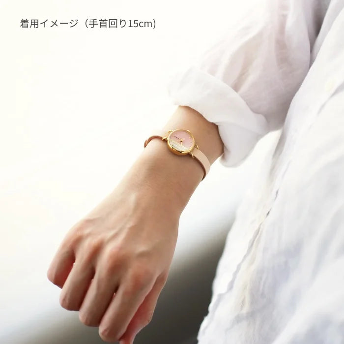 Women's Wristwatch - Fringed Pink Color, Japanese handmade wrist watch