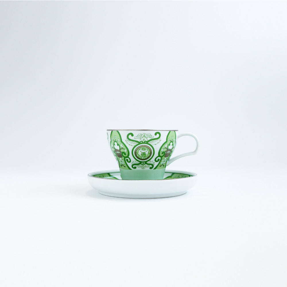 Arita Yaki(ware) Tea Coffee Mug Cup and Saucer Set - Japanese Tea Green