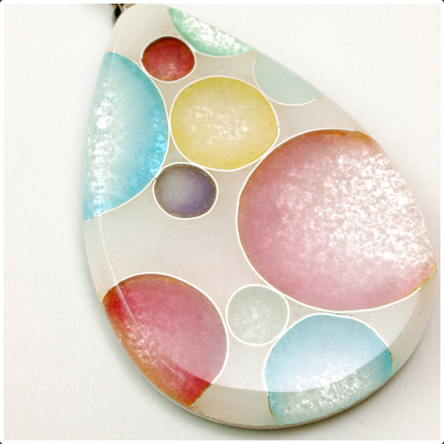 Yusen-Shippo Pendant Necklace - Polka Dot Drop, Japanese Jewelry