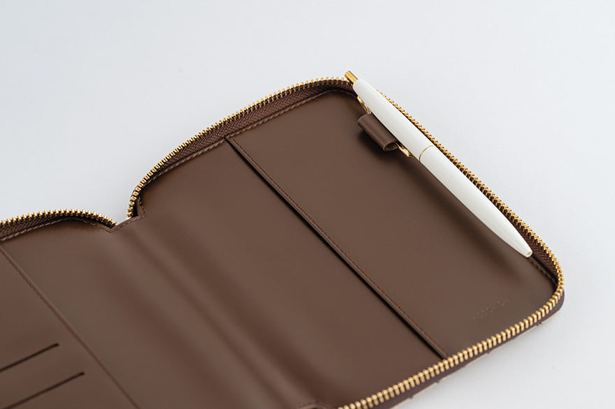 Hobonichi Techo 2025 Taut Zipped (Café au Lait Plaid) A6 Original Size Cover (Cover Only)
