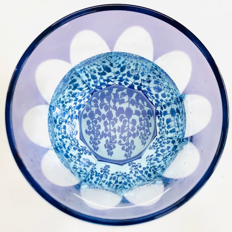 Edo Kiriko Glass Tumbler - Wisteria (Purple × Light Blue)