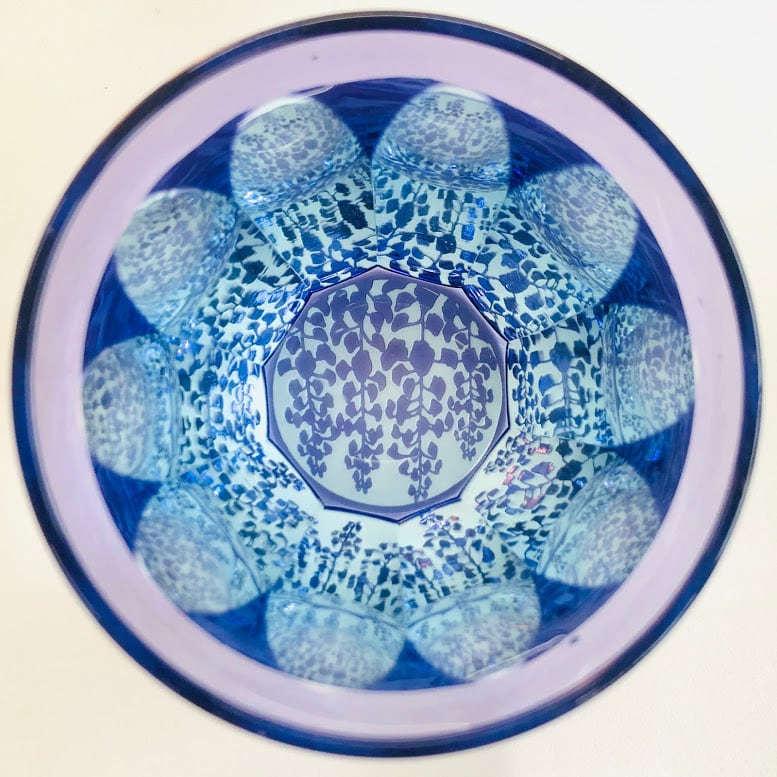 Edo Kiriko Glass Tumbler - Wisteria (Purple × Light Blue)