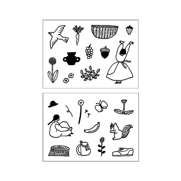 necktie × mizushima: JIZAI Clear Stamp BOX Motif set - SANPOMICHI -