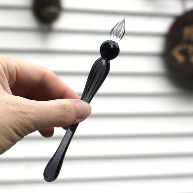 Japanese Glass Dip Pen - Short / Gray - , Gifts for Writers