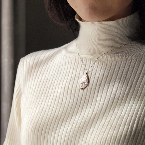 Yusen-Shippo Pendant Necklace - Cherry Blossom, Japanese Jewelry