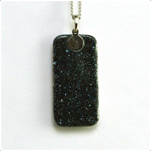 Yusen-Shippo Pendant Necklace - Polka Dot Rectangle, Japanese Jewelry