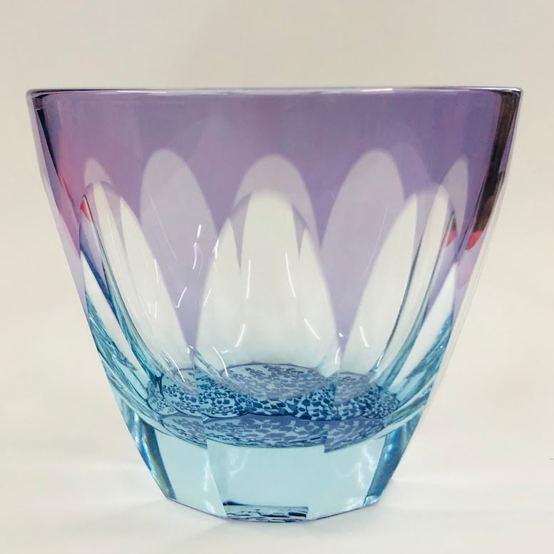 Edo Kiriko Glass Tumbler - Wisteria (Purple × Light Blue)