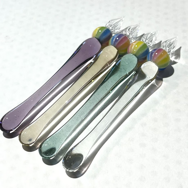Japanese Glass Dip Pen - Rainbow Ball / Light Amber - , Gifts for Writers