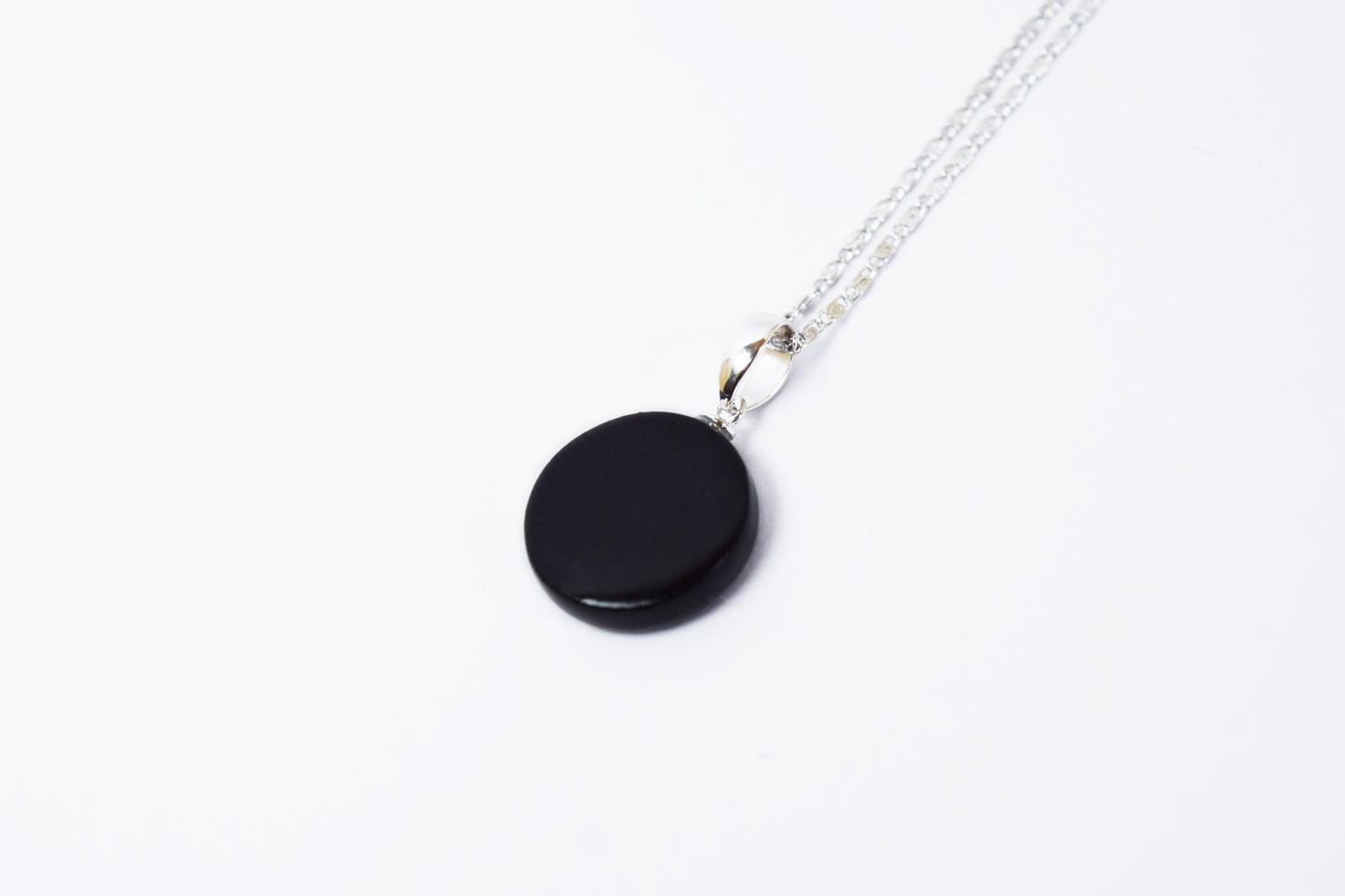 Raden Pendant Necklace - Cherry Blossom / Green Color / Medium Size-, Japanese Lacquer Jewelry, Kyoto Jewelry