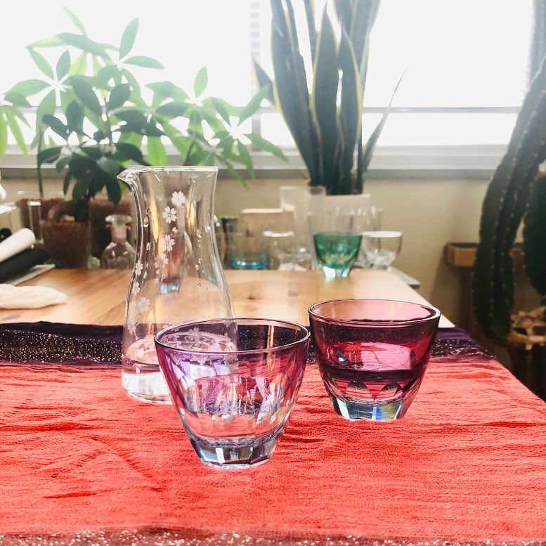 Edo Kiriko Glass Tumbler - Wisteria (Purple × Light Blue)