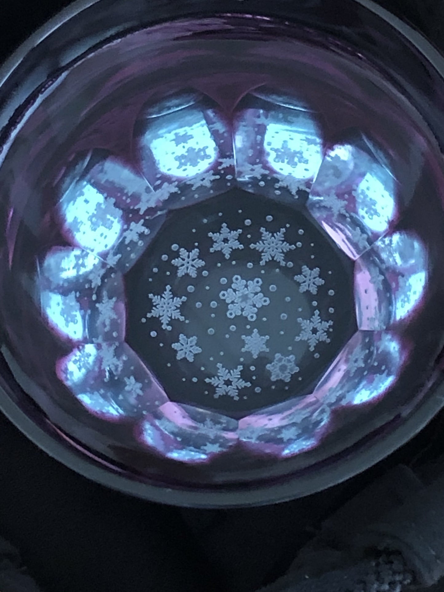 Edo Kiriko Glass Tumbler - Snow (Lapis Lazuli × Light Blue)