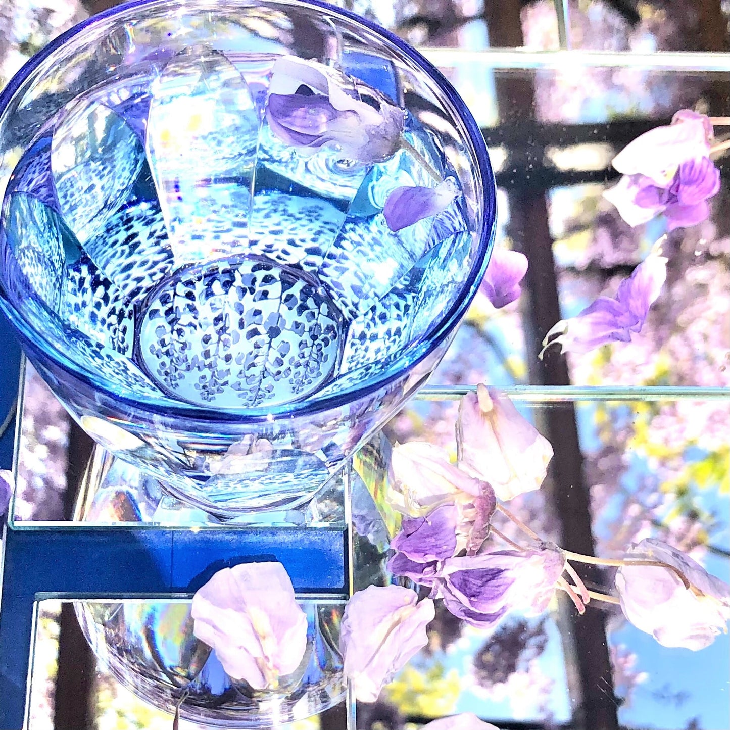 Edo Kiriko Glass Tumbler - Wisteria (Purple × Light Blue)