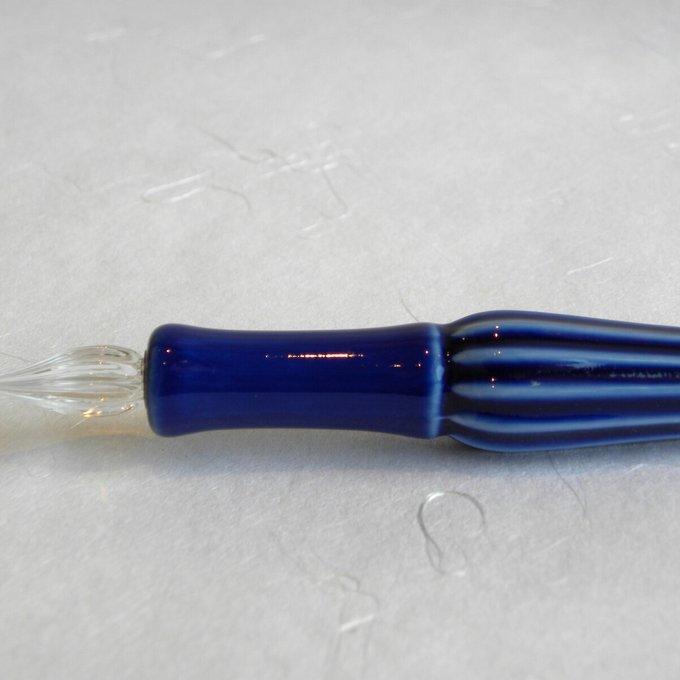 Arita Yaki(ware) Body Glass Dip Pen - Lapis Lazuli -, Japanese glass dip pen