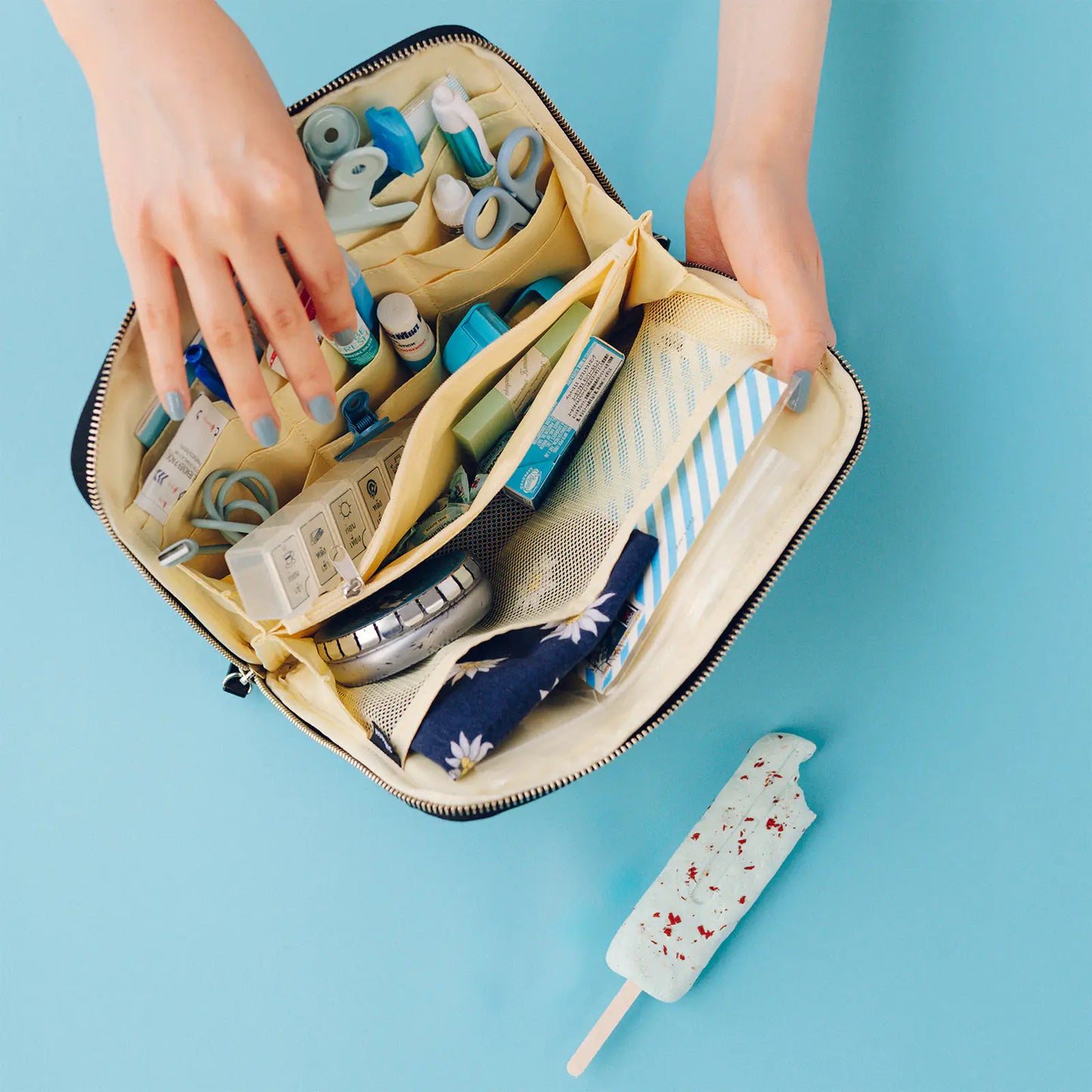 Bow & Tie: Happy Ice Cream Large Drawer Pouch, Hobonichi Large Drawer Pouch