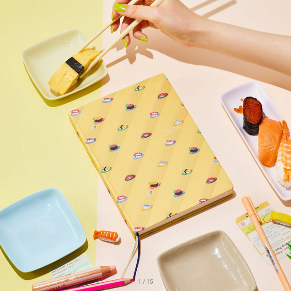 Hobonichi Techo 2025 Bow & Tie: Sushi HON / A5 Size / Daily / Jan start / Mon start - English Edition