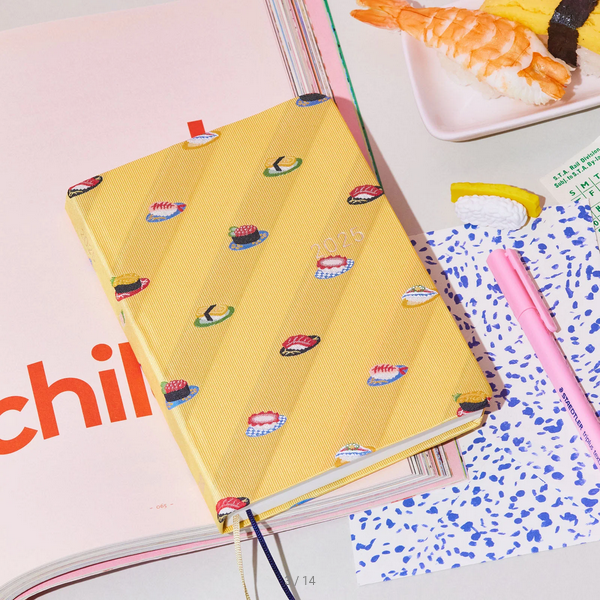 Sale! Hobonichi Techo 2025 Bow & Tie: Sushi HON / A6 Size / Daily / Jan start / Mon start - English Edition