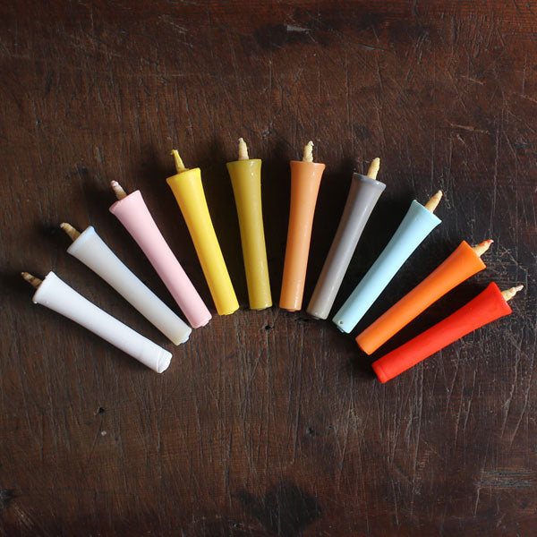 DAIYO Colorful Rice Wax Candles 10 pcs Set - Popular Color Set -, Japanese Wa-Rousoku (Japanese candle)