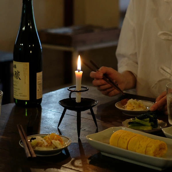 DAIYO Colorful Rice Wax Candles 5 pcs Set - Snow Color -, Japanese Wa-Rousoku (Japanese candle)