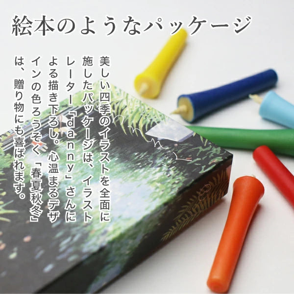 DAIYO Colorful Rice Wax Candles 6 pcs Set - Summer Color -, Japanese Wa-Rousoku (Japanese candle)