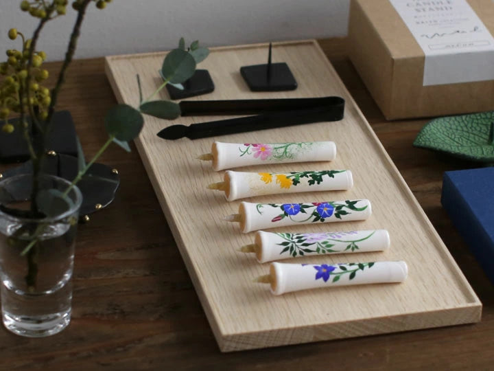 DAIYO Hand Painted Rice Wax Candles 12 pcs Set - Four Seasons Flower -, Japanese Wa-Rousoku (Japanese candle)