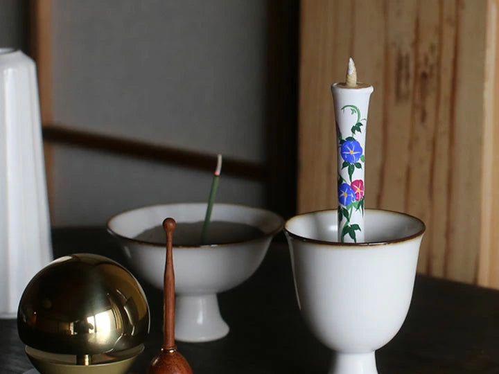 DAIYO Hand Painted Rice Wax Candles 12 pcs Set - Four Seasons Flower -, Japanese Wa-Rousoku (Japanese candle)