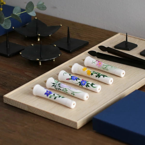 DAIYO Hand Painted Rice Wax Candles 12 pcs Set - Four Seasons Flower -, Japanese Wa-Rousoku (Japanese candle)