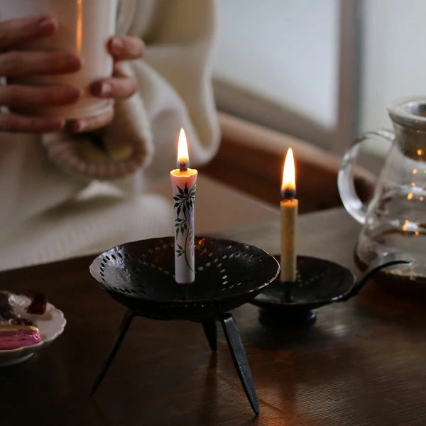 DAIYO Hand Painted Rice Wax Candles 12 pcs Set - Four Seasons Flower -, Japanese Wa-Rousoku (Japanese candle)