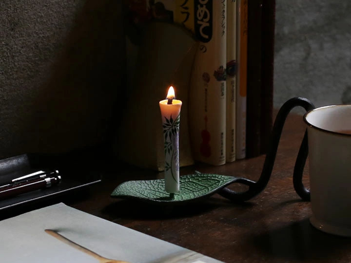 DAIYO Hand Painted Rice Wax Candles 5 pcs Set - Flower -, Japanese Wa-Rousoku (Japanese candle)